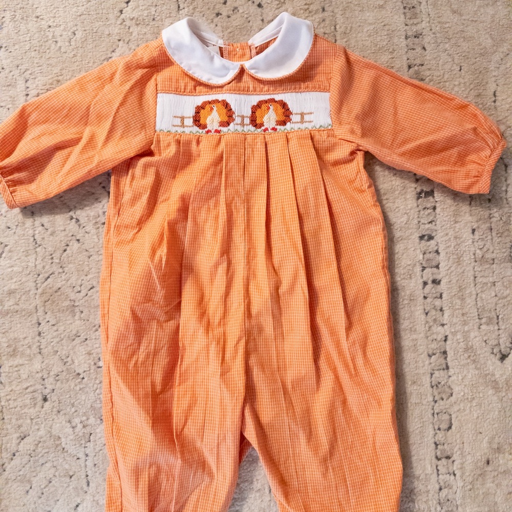 Bailey Boys Thanksgiving Turkey Smocked Longall